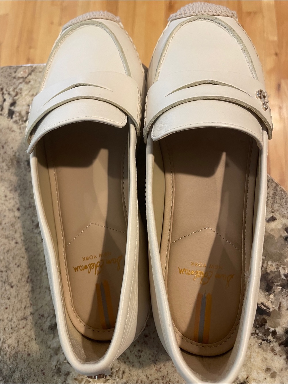 NWT Sam Edelman Kai Penny  Women's Ivory Slip-On Loafers